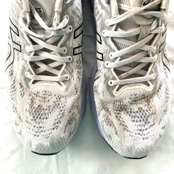 ASICS Gel Cumulus 23 White Gray Running Sneakers SZ 10.5 Worn 1X Indoors - Picture 13 of 14